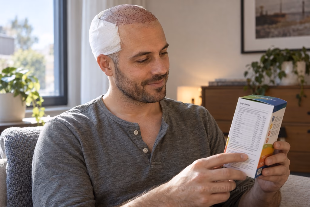 Vitamines après une greffe de cheveux : questions utiles pour le suivi