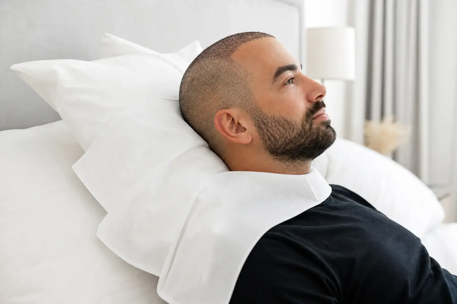 Protection de l’oreiller en cas de léger saignement après une greffe de cheveux