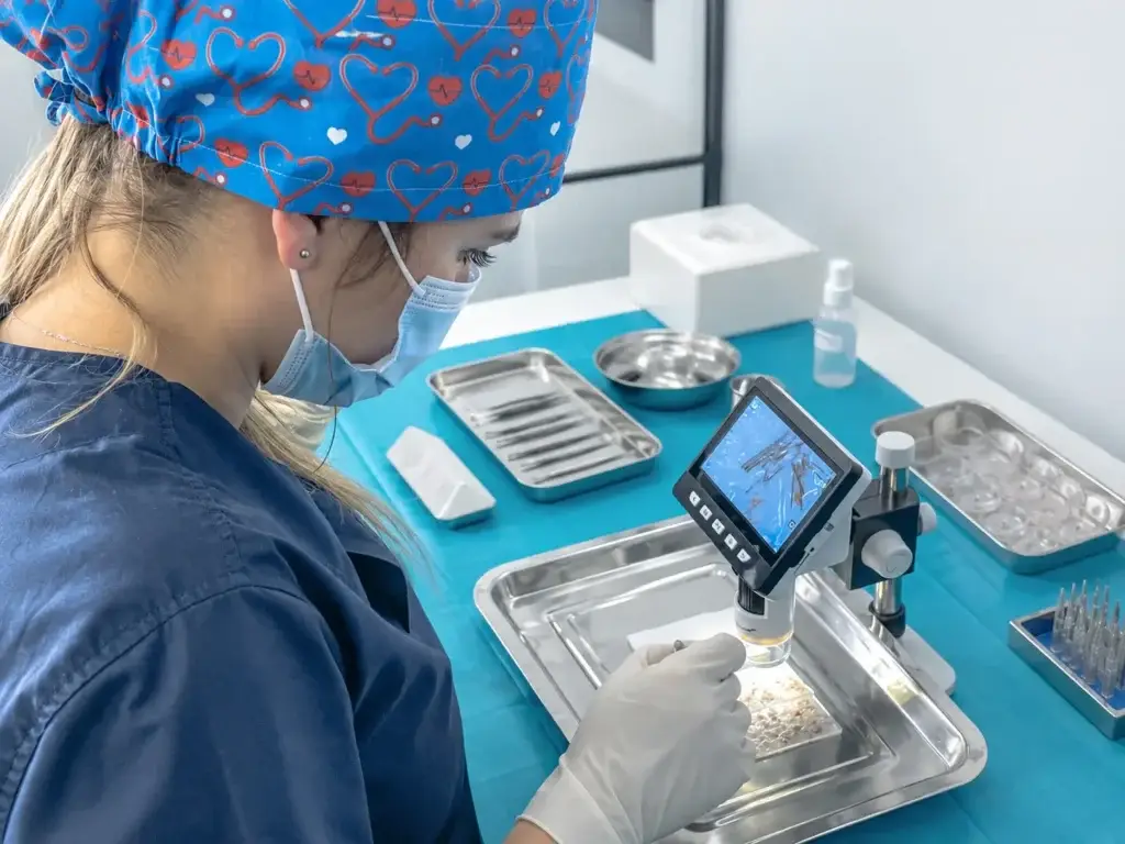 Équipe médicale préparant les greffons